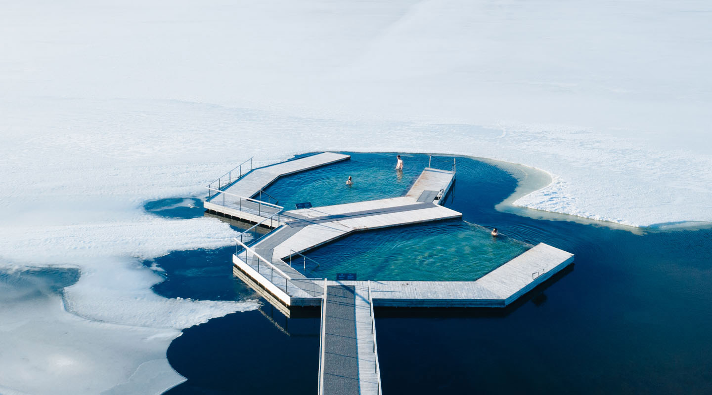 Aerial photo of Vok nature baths